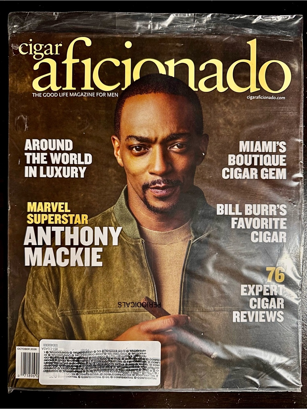 Cigar Aficionado Magazine - Marvel Superstar Anthony Mackie (Sep/Oct 2026)Sealed